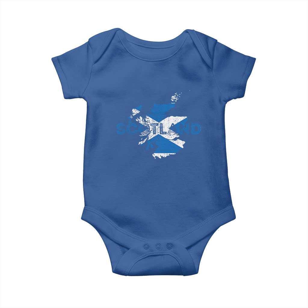 Scotland Map Saltire Flag Scottish Heritage Baby Onesie Vintage Country Pride