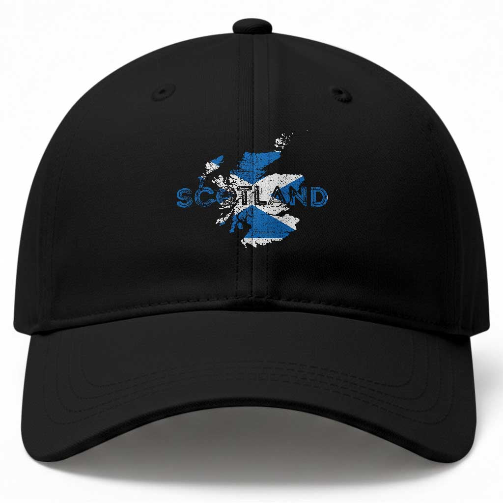 Scotland Map Saltire Flag Scottish Heritage Baseball Cap Vintage Country Pride