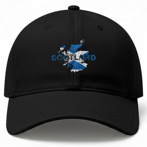 Scotland Map Saltire Flag Scottish Heritage Baseball Cap Vintage Country Pride