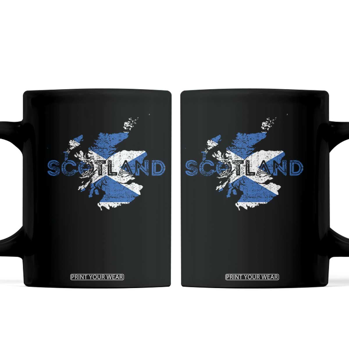 Scotland Map Saltire Flag Scottish Heritage Coffee Mug Vintage Country Pride
