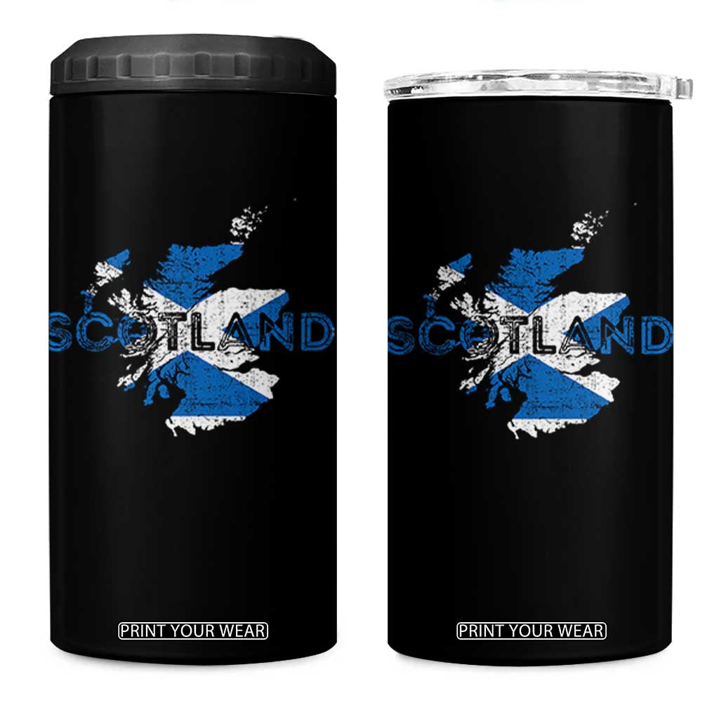 Scotland Map Saltire Flag Scottish Heritage 4 in 1 Can Cooler Tumbler Vintage Country Pride