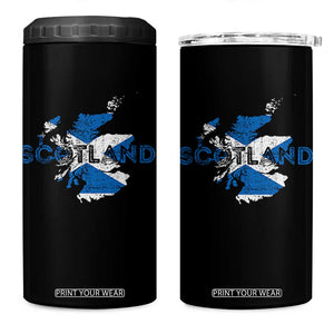 Scotland Map Saltire Flag Scottish Heritage 4 in 1 Can Cooler Tumbler Vintage Country Pride