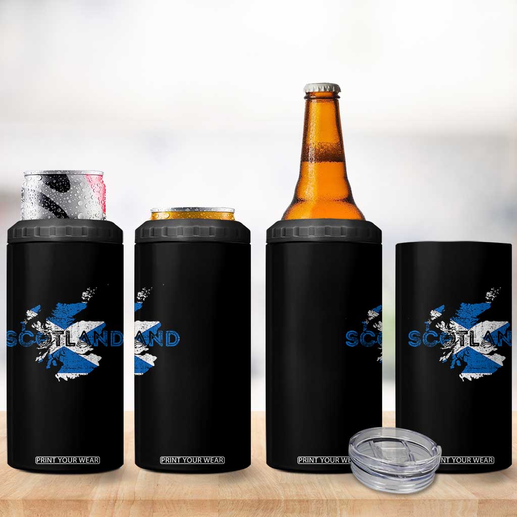 Scotland Map Saltire Flag Scottish Heritage 4 in 1 Can Cooler Tumbler Vintage Country Pride