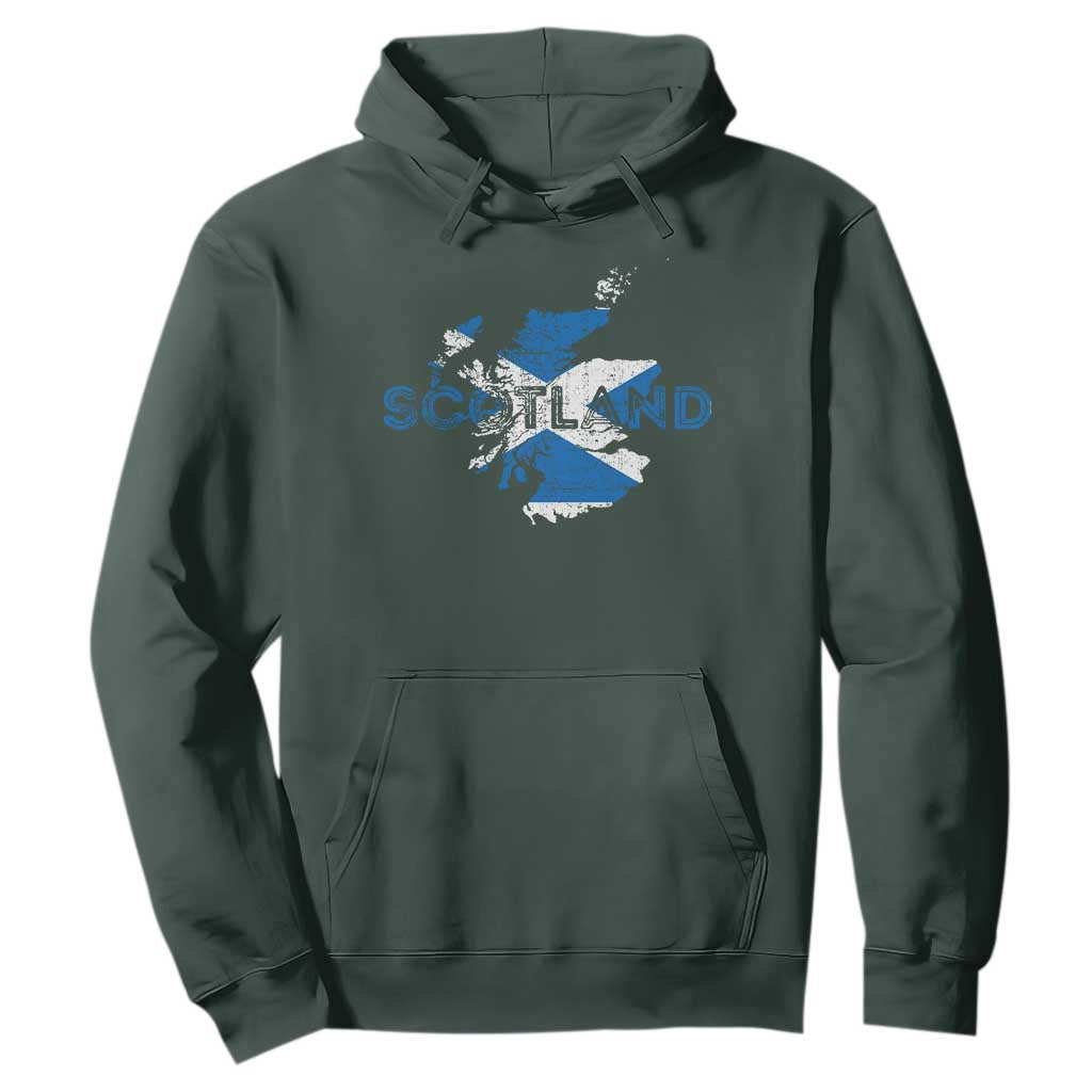 Scotland Map Saltire Flag Scottish Heritage Hoodie Vintage Country Pride