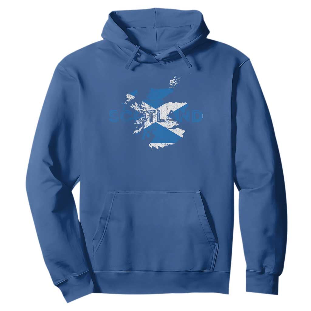 Scotland Map Saltire Flag Scottish Heritage Hoodie Vintage Country Pride
