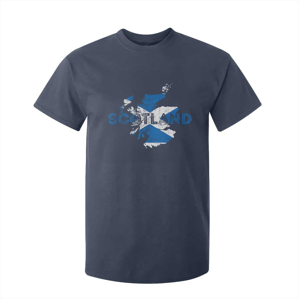 Scotland Map Saltire Flag Scottish Heritage T Shirt For Kid Vintage Country Pride