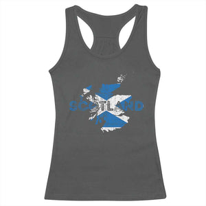 Scotland Map Saltire Flag Scottish Heritage Racerback Tank Top Vintage Country Pride