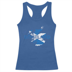 Scotland Map Saltire Flag Scottish Heritage Racerback Tank Top Vintage Country Pride
