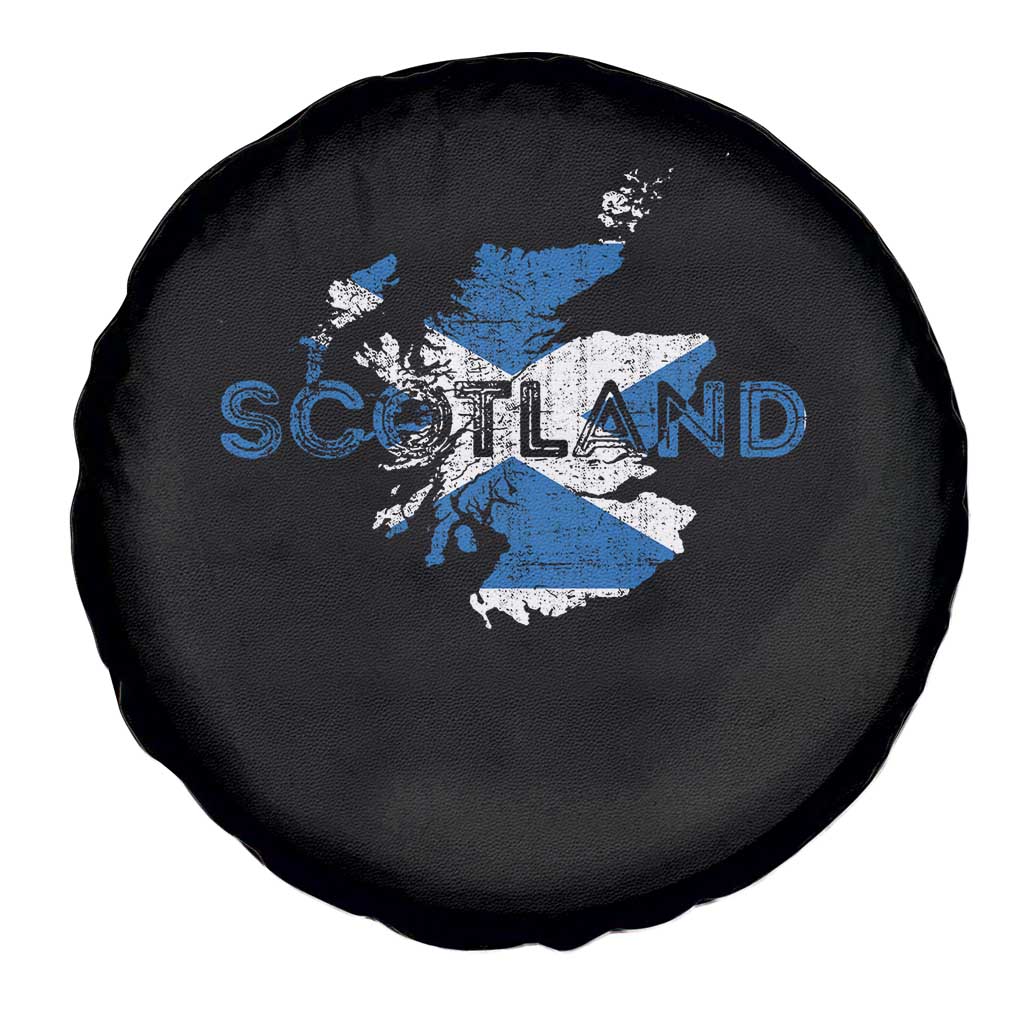 Scotland Map Saltire Flag Scottish Heritage Spare Tire Cover Vintage Country Pride