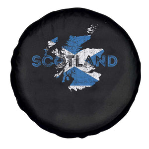 Scotland Map Saltire Flag Scottish Heritage Spare Tire Cover Vintage Country Pride