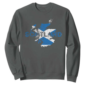 Scotland Map Saltire Flag Scottish Heritage Sweatshirt Vintage Country Pride