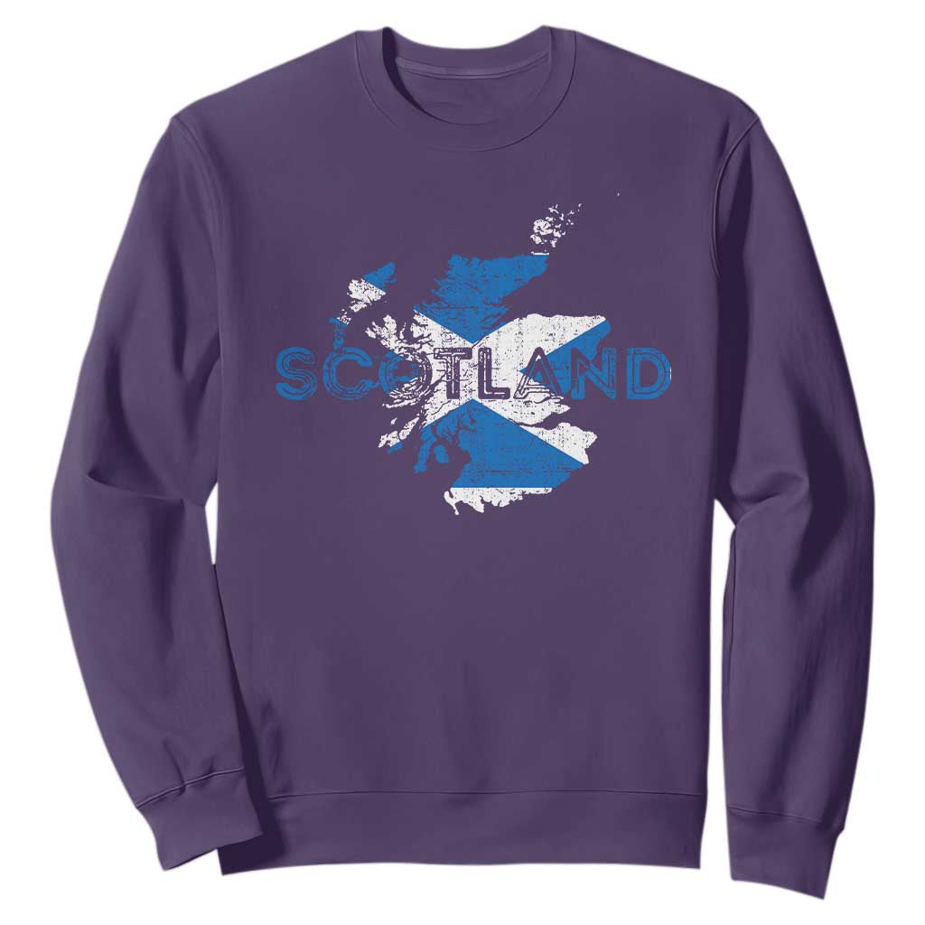 Scotland Map Saltire Flag Scottish Heritage Sweatshirt Vintage Country Pride