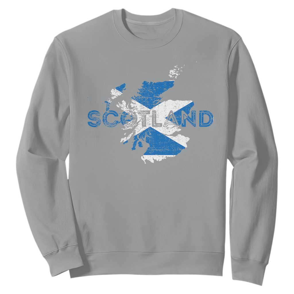 Scotland Map Saltire Flag Scottish Heritage Sweatshirt Vintage Country Pride