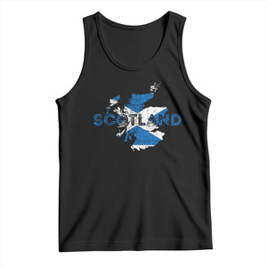 Scotland Map Saltire Flag Scottish Heritage Tank Top Vintage Country Pride