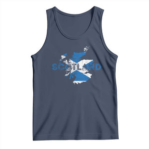 Scotland Map Saltire Flag Scottish Heritage Tank Top Vintage Country Pride