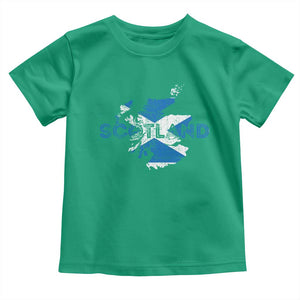 Scotland Map Saltire Flag Scottish Heritage Toddler T Shirt Vintage Country Pride