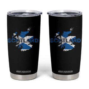Scotland Map Saltire Flag Scottish Heritage Tumbler Cup Vintage Country Pride