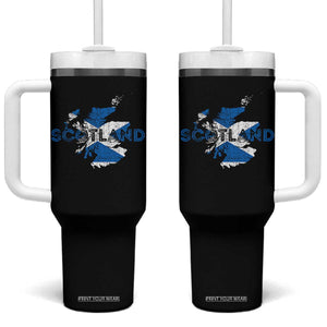 Scotland Map Saltire Flag Scottish Heritage Tumbler With Handle Vintage Country Pride