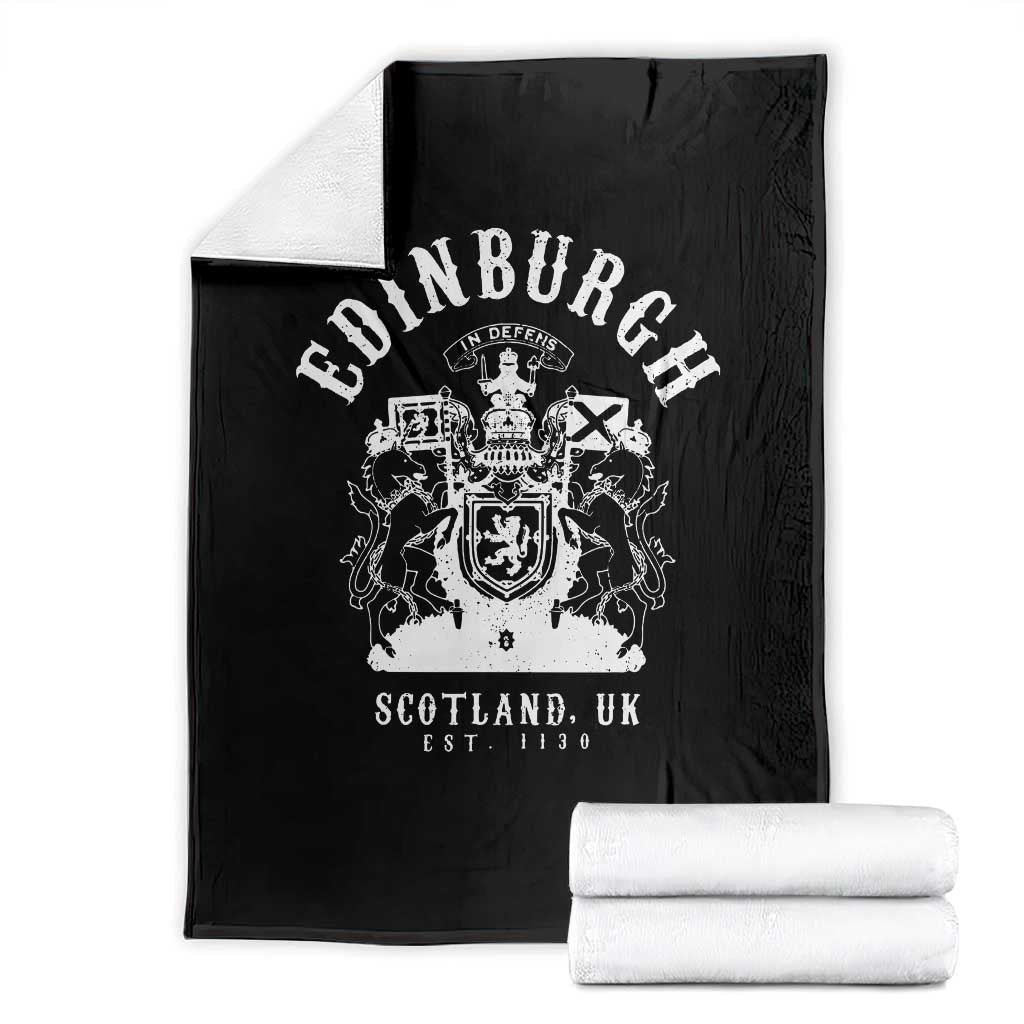 Edinburgh Scotland UK Est 1130 Throw Blanket Royal Coat of Arms In Defens Historic Crest Graphic