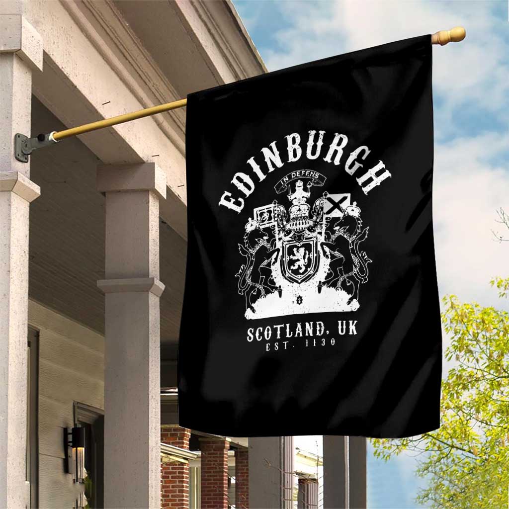 Edinburgh Scotland UK Est 1130 Garden Flag Royal Coat of Arms In Defens Historic Crest Graphic