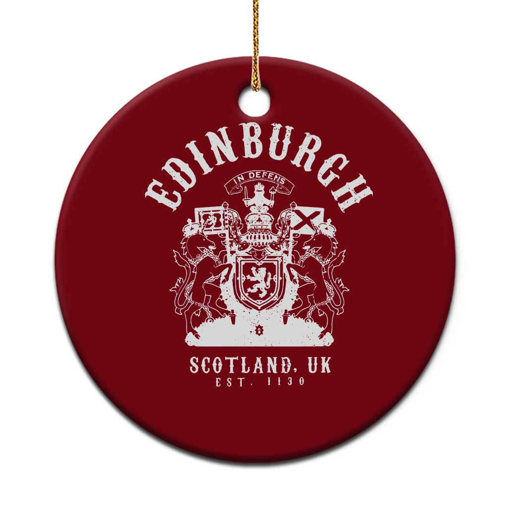 Edinburgh Scotland UK Est 1130 Ceramic Ornament Royal Coat of Arms In Defens Historic Crest Graphic