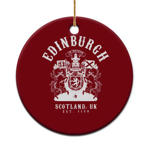 Edinburgh Scotland UK Est 1130 Ceramic Ornament Royal Coat of Arms In Defens Historic Crest Graphic