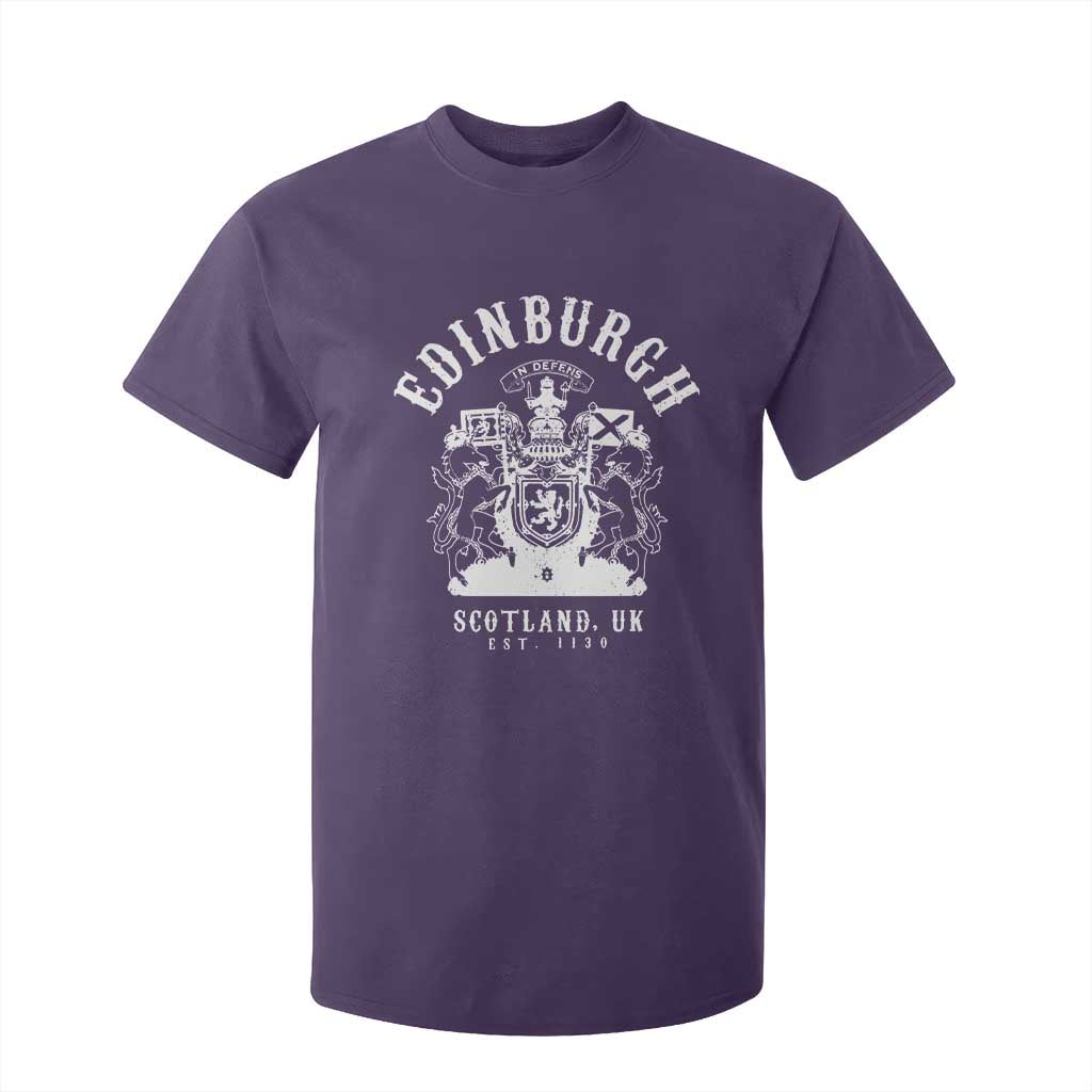 Edinburgh Scotland UK Est 1130 T Shirt For Kid Royal Coat of Arms In Defens Historic Crest Graphic