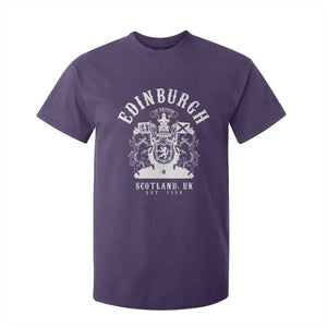 Edinburgh Scotland UK Est 1130 T Shirt For Kid Royal Coat of Arms In Defens Historic Crest Graphic