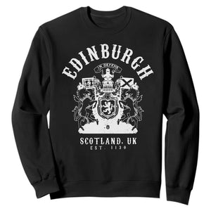 Edinburgh Scotland UK Est 1130 Sweatshirt Royal Coat of Arms In Defens Historic Crest Graphic