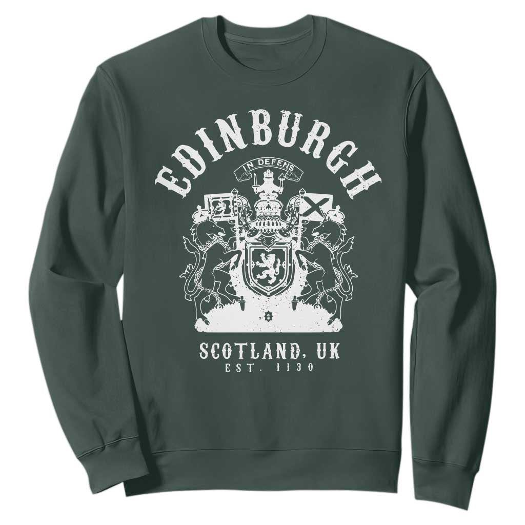 Edinburgh Scotland UK Est 1130 Sweatshirt Royal Coat of Arms In Defens Historic Crest Graphic