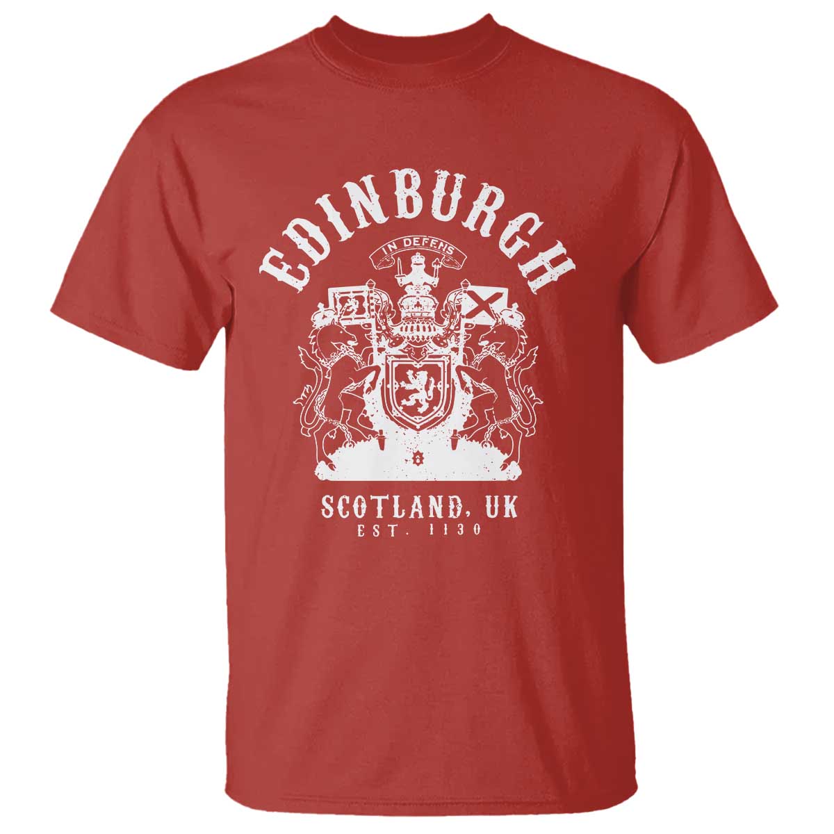 Edinburgh Scotland UK Est 1130 T Shirt Royal Coat of Arms In Defens Historic Crest Graphic