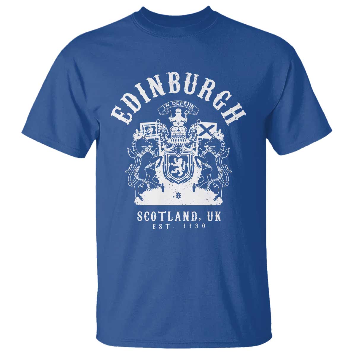 Edinburgh Scotland UK Est 1130 T Shirt Royal Coat of Arms In Defens Historic Crest Graphic