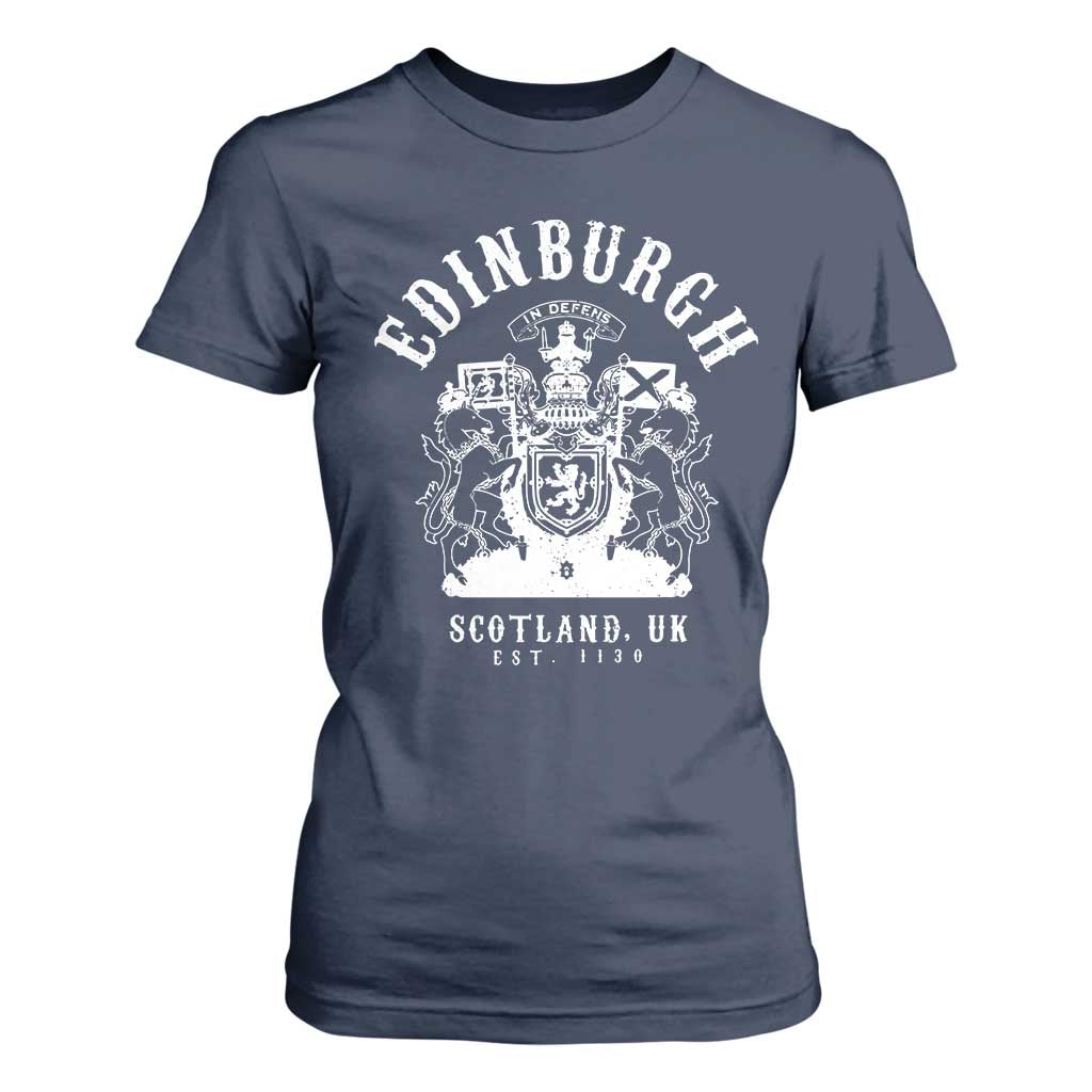 Edinburgh Scotland UK Est 1130 T Shirt For Women Royal Coat of Arms In Defens Historic Crest Graphic