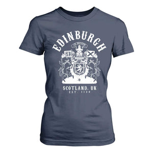 Edinburgh Scotland UK Est 1130 T Shirt For Women Royal Coat of Arms In Defens Historic Crest Graphic