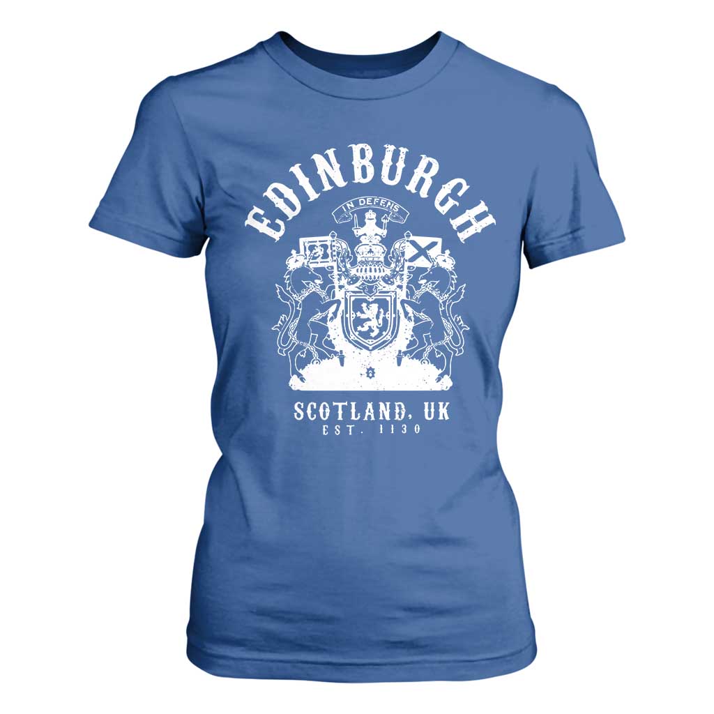 Edinburgh Scotland UK Est 1130 T Shirt For Women Royal Coat of Arms In Defens Historic Crest Graphic