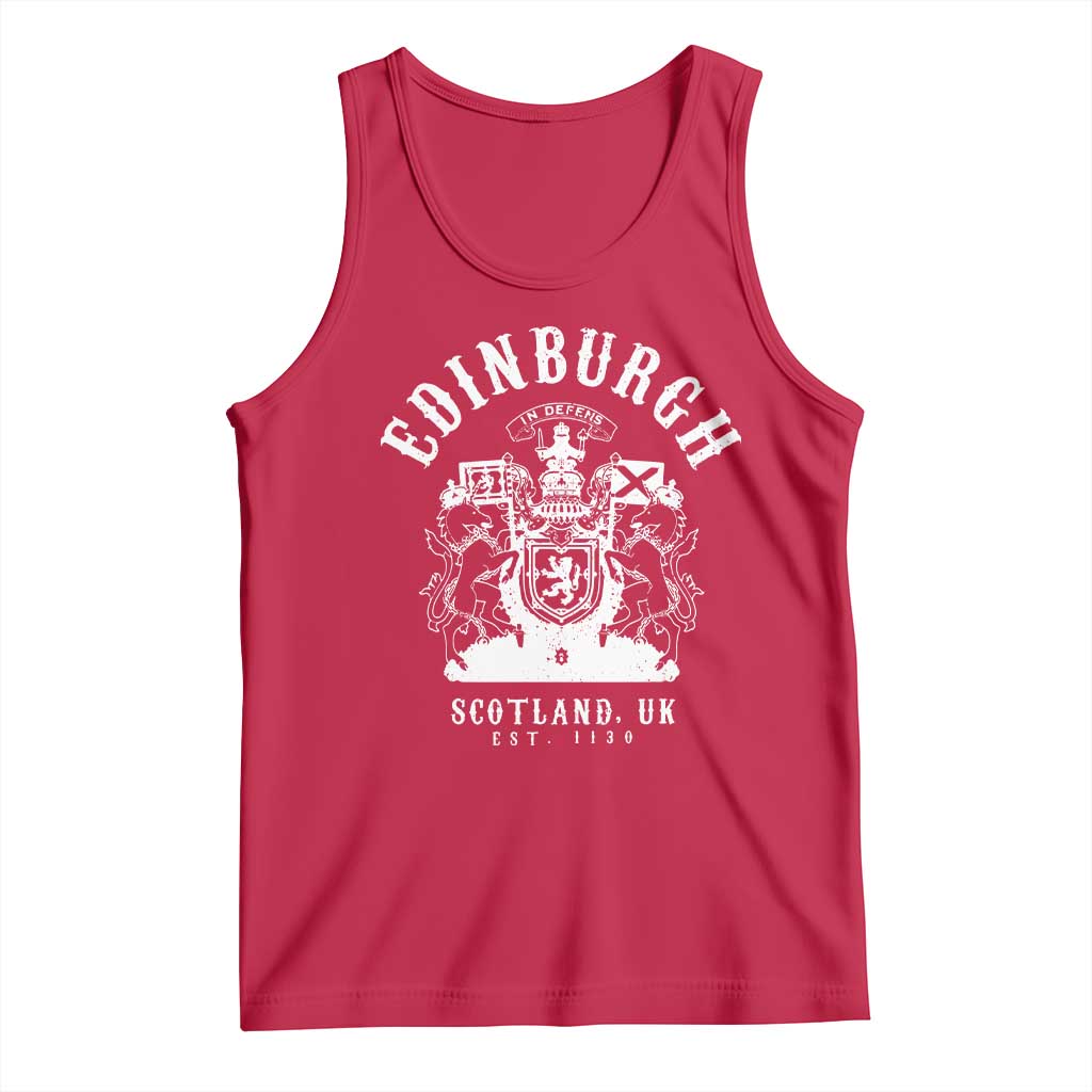 Edinburgh Scotland UK Est 1130 Tank Top Royal Coat of Arms In Defens Historic Crest Graphic