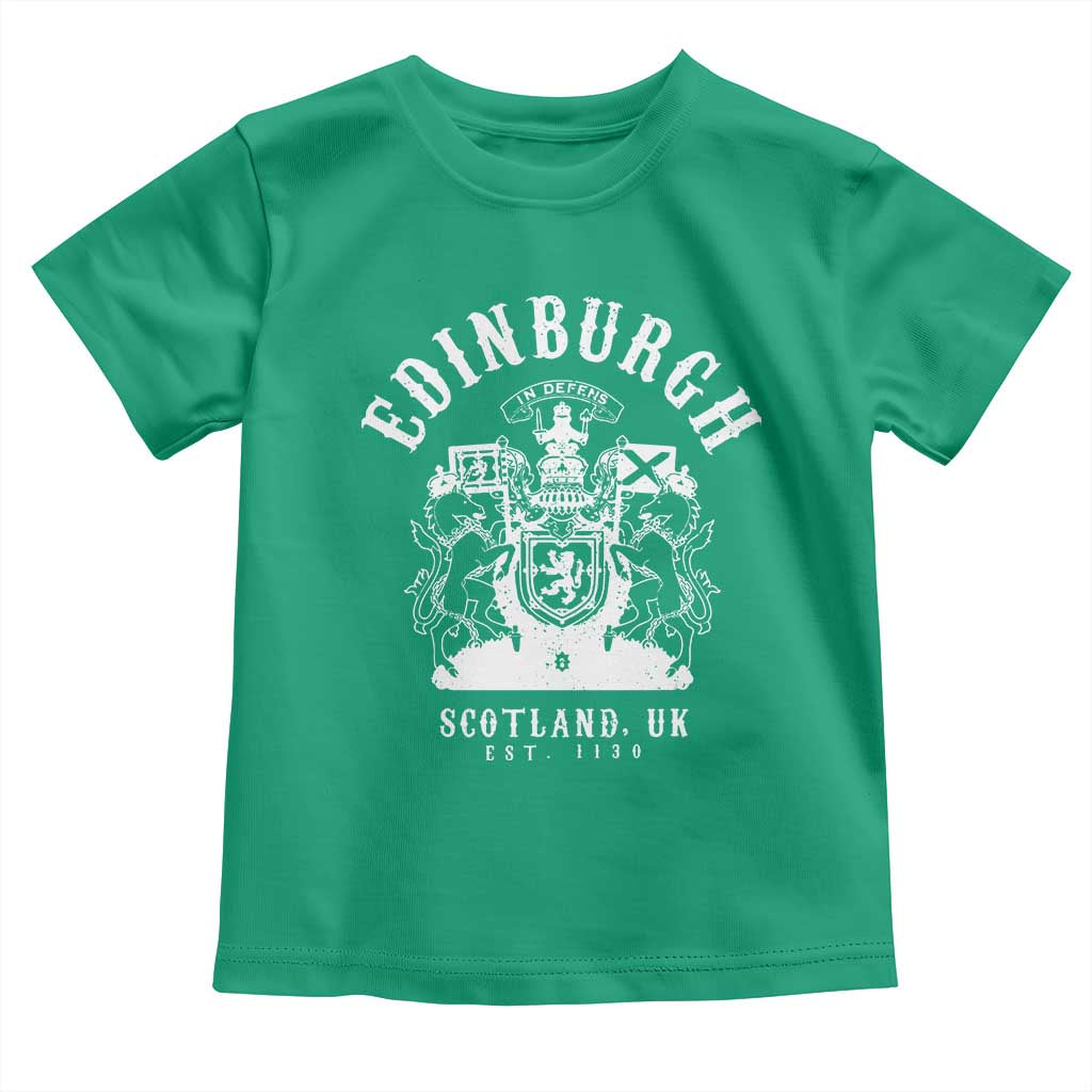 Edinburgh Scotland UK Est 1130 Toddler T Shirt Royal Coat of Arms In Defens Historic Crest Graphic