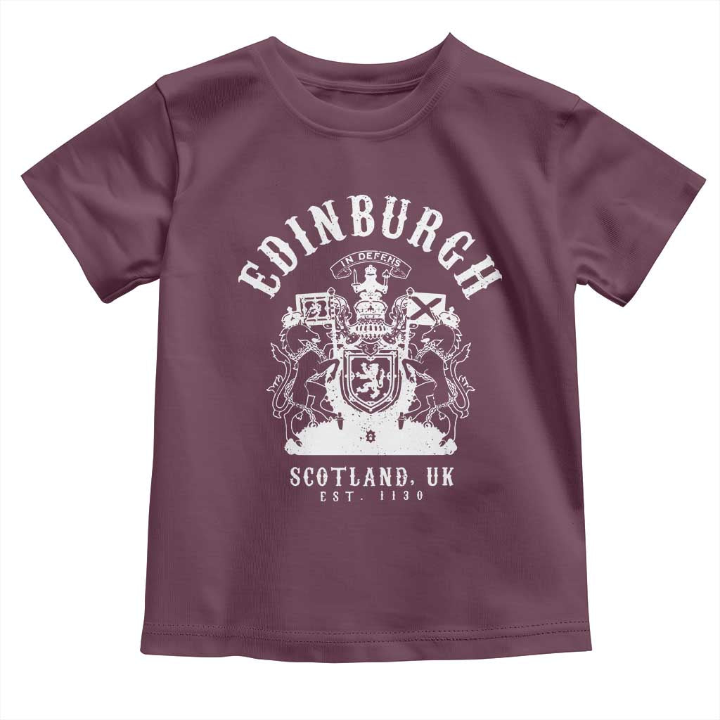 Edinburgh Scotland UK Est 1130 Toddler T Shirt Royal Coat of Arms In Defens Historic Crest Graphic