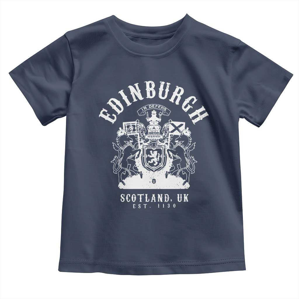 Edinburgh Scotland UK Est 1130 Toddler T Shirt Royal Coat of Arms In Defens Historic Crest Graphic
