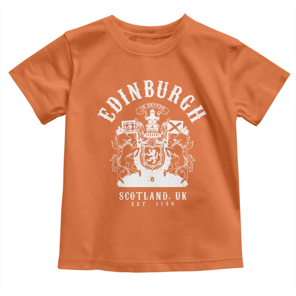 Edinburgh Scotland UK Est 1130 Toddler T Shirt Royal Coat of Arms In Defens Historic Crest Graphic