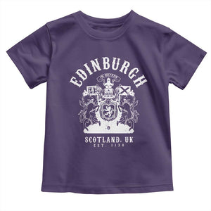 Edinburgh Scotland UK Est 1130 Toddler T Shirt Royal Coat of Arms In Defens Historic Crest Graphic