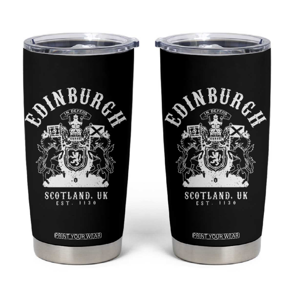 Edinburgh Scotland UK Est 1130 Tumbler Cup Royal Coat of Arms In Defens Historic Crest Graphic