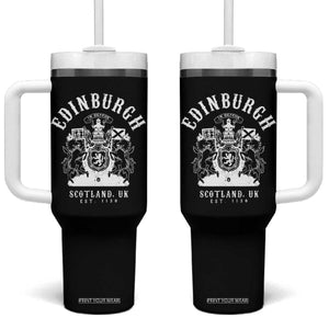 Edinburgh Scotland UK Est 1130 Tumbler With Handle Royal Coat of Arms In Defens Historic Crest Graphic
