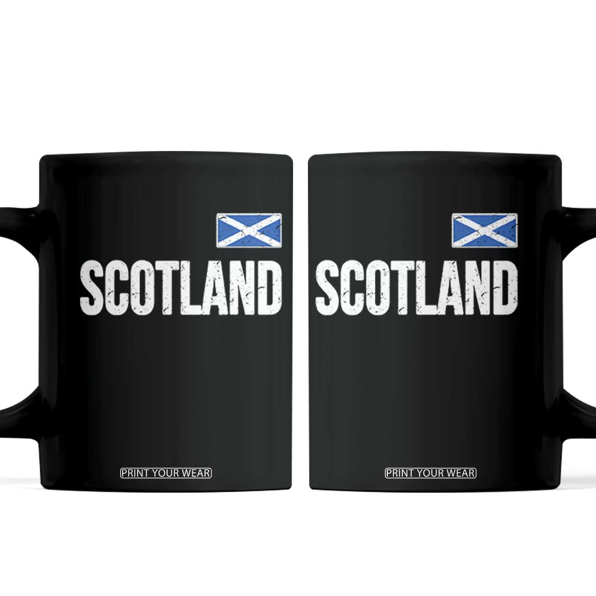Scotland Saltire Flag Minimalist Athletic College Style Coffee Mug