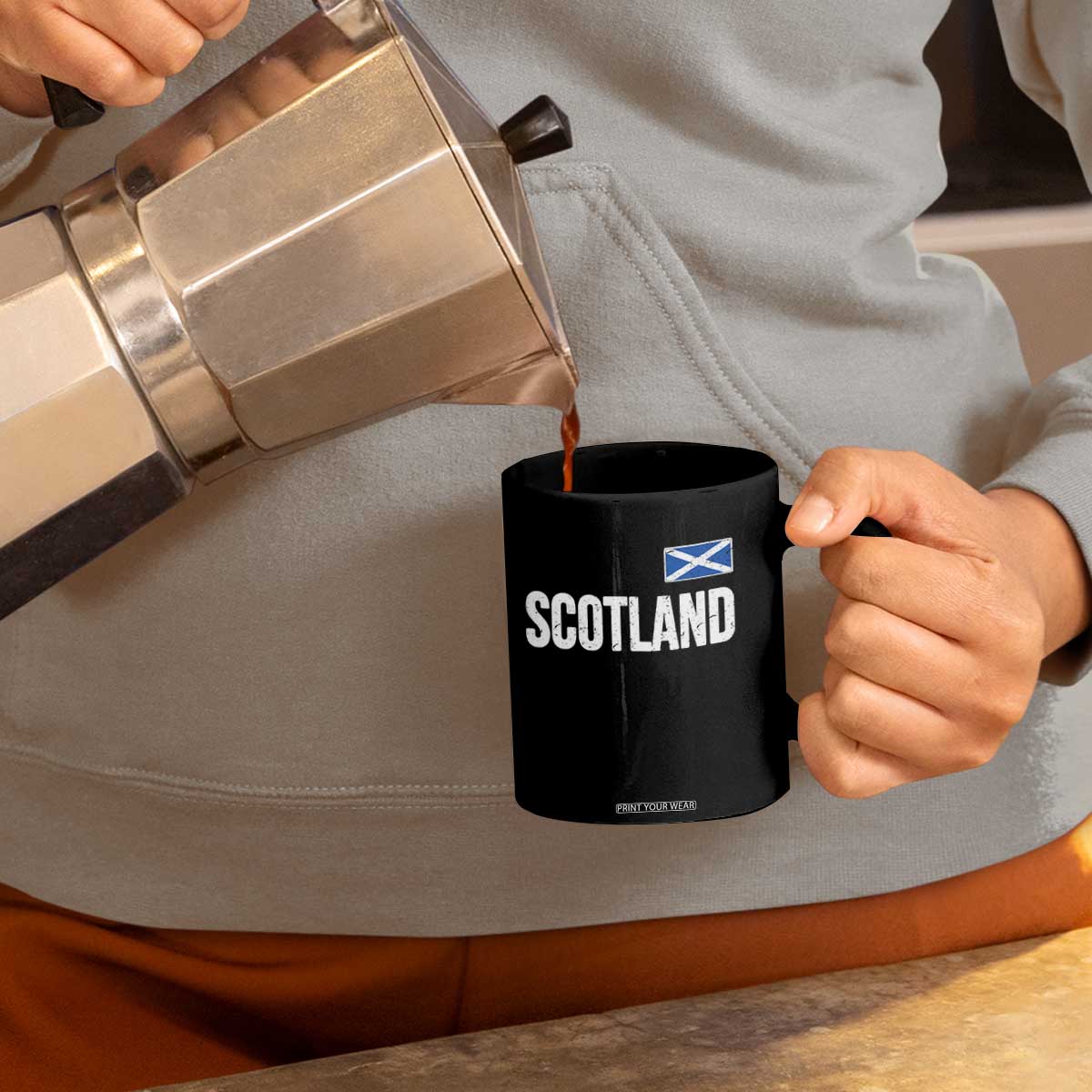 Scotland Saltire Flag Minimalist Athletic College Style Coffee Mug