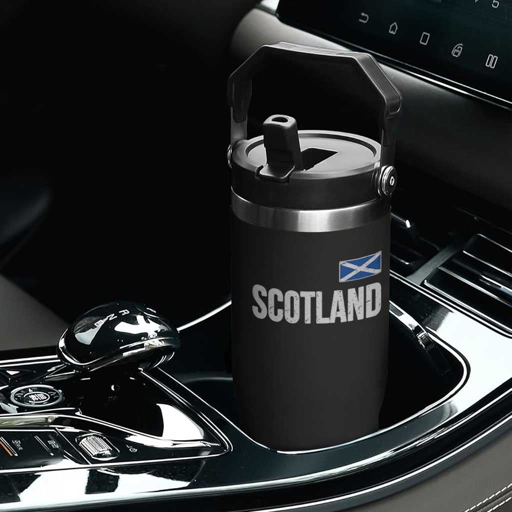 Scotland Saltire Flag Minimalist Athletic College Style Flip Straw Tumbler