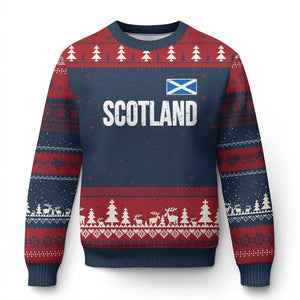 Scotland Saltire Flag Minimalist Athletic College Style Ugly Christmas Sweater