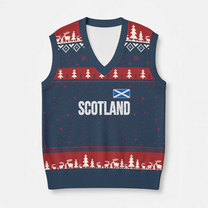 Scotland Saltire Flag Minimalist Athletic College Style V-Neck Knit Sweater Vest