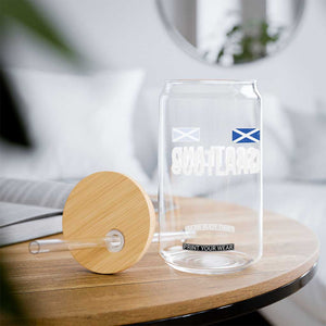 Scotland Saltire Flag Minimalist Athletic College Style Glass Can