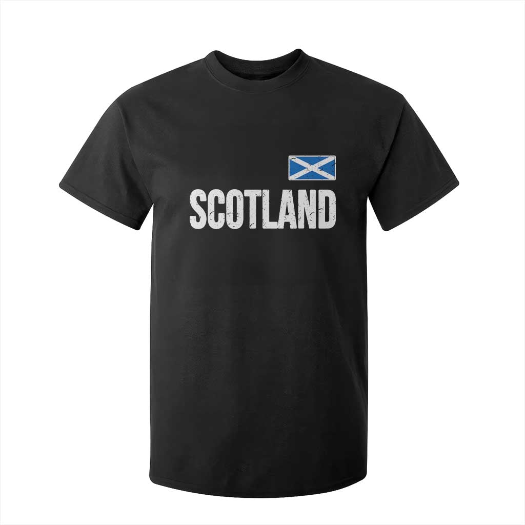 Scotland Saltire Flag Minimalist Athletic College Style T Shirt For Kid